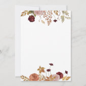 美しい花の友人感謝祭ディナーの招待状 招待状 (裏面)