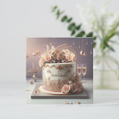 美しい花の周年ケーキのご挨 (スタンド正面)