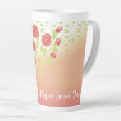 美しい花の咲いた カフェラテマグ (右アングル)