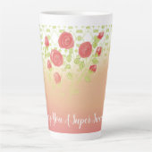 美しい花の咲いた カフェラテマグ (正面)