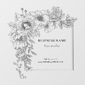 美しい花の境界線のビューティーサロン事業名 ウィンドウサイン (シート)