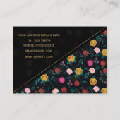 美しい花の夜庭のパターン 名刺 (裏面)