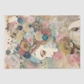 美しい花の女性のコラージュの切り離し 薄葉紙 (正面)