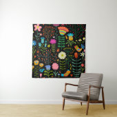 美しい花の手描きイラストレーション タペストリー (インサイチュ)