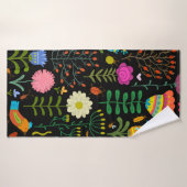 美しい花の手描きイラストレーション バスタオル (バスタオル)