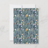 美しい花の手書きスクリプトのウェディング サンキューカード (裏面)