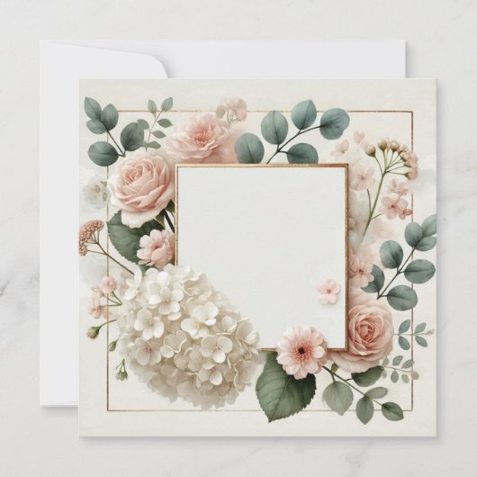 美しい花の招待状のお知らせ 招待状 (正面)