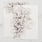 美しい花の植物のウェディング招待状 招待状 (正面/裏面)