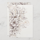 美しい花の植物学のウェディング招待状 招待状 (正面/裏面)