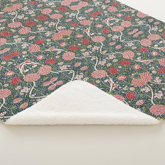 美しい花の模様葉花が赤ピンク シェルパブランケット (3/4)