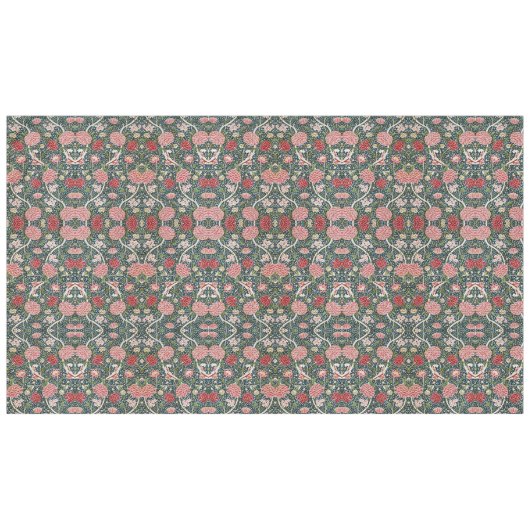 美しい花の模様葉花が赤ピンク テーブルクロス (正面(横))