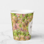 美しい花の模様 紙コップ (右)