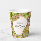 美しい花の模様 紙コップ (正面)