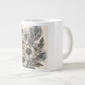 美しい花の模様、開花の喜び ジャンボコーヒーマグカップ (正面右)