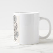 美しい花の模様、開花の喜び ジャンボコーヒーマグカップ (右)