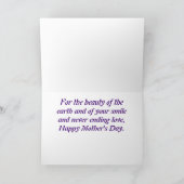 美しい花の母の日カード サンキューカード (内部)