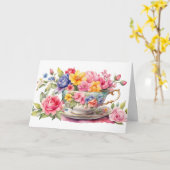 美しい花の水彩湯飲み カード (黄色い花)