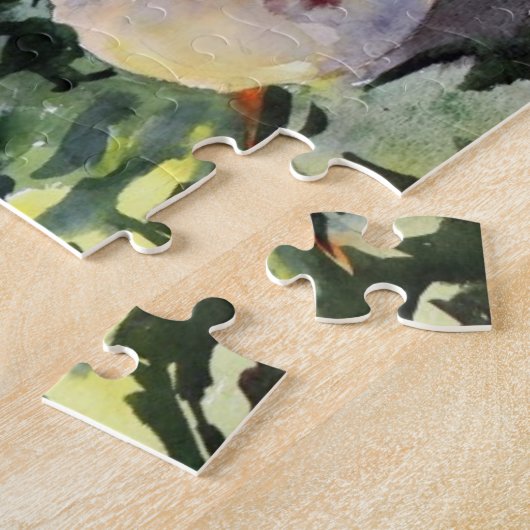 美しい花の水彩画の絵画 ジグソーパズル (側面)