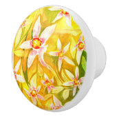 美しい花の水彩画の陶磁器のドア・ノブ セラミックノブ (右)