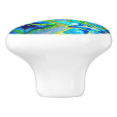 美しい花の水彩画の陶磁器のドア・ノブ セラミックノブ (側面)