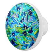 美しい花の水彩画の陶磁器のドア・ノブ セラミックノブ (右)