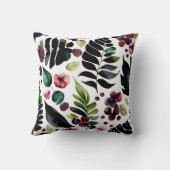 美しい花の水色の繰り返し可能なパターン クッション (裏面)