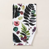 美しい花の水色の繰り返し可能なパターン バスタオルセット (ハンドタオル)