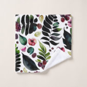 美しい花の水色の繰り返し可能なパターン バスタオルセット (ウォッシュタオル)