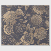 美しい花の牡丹、バラと蝶。 ラッピングペーパー (フラット)