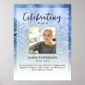 美しい花の生命のお祝い写真葬儀 ポスター (正面)