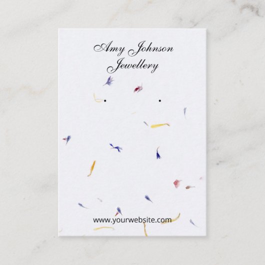 美しい花の紙イヤリングディスプレイカード 名刺 (正面)