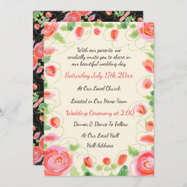 美しい花の結婚式招待状 招待状