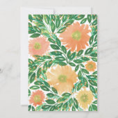 美しい花の絵画水色結婚の 招待状 (裏面)