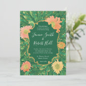 美しい花の絵画水色結婚の 招待状 (スタンド正面)