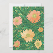 美しい花の絵画水色結婚の 招待状 (裏面)