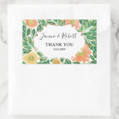 美しい花の絵画水色結婚の 長方形シール (バッグ)