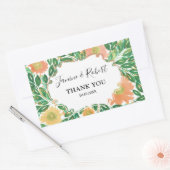 美しい花の絵画水色結婚の 長方形シール (封筒)