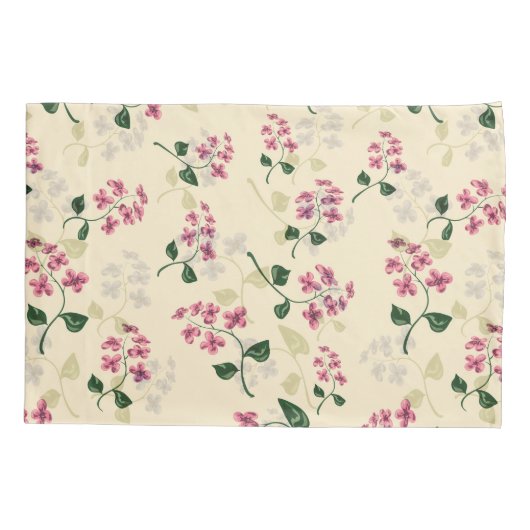 美しい花の継ぎ目が無い忘れ私ないをpi模造します 枕カバー (裏面-左)