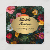 美しい花の背景 スクエア名刺 (正面)