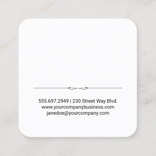 美しい花の背景 スクエア名刺 (裏面)