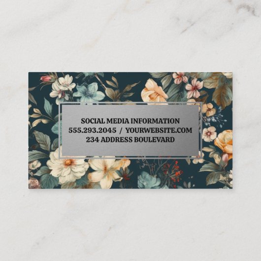 美しい花の背景 名刺 (裏面)