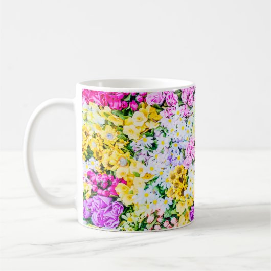 美しい花の背景、美しい、 コーヒーマグカップ (左)