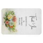 美しい花の花束水の色のアートありがとう マグネット (横)