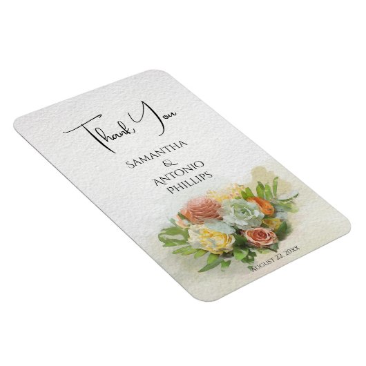 美しい花の花束水の色のアートありがとう マグネット (右側)