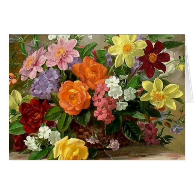 美しい花の芸術カード (正面横)