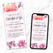 美しい花の葬儀デジタル招待状 招待状