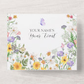 美しい花の蝶の庭 オールインワン招待状 (裏面)