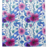 美しい花の装飾的な目を引く シャワーカーテン (正面)