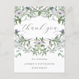 美しい花の誕生日お礼メッセージ ポストカード