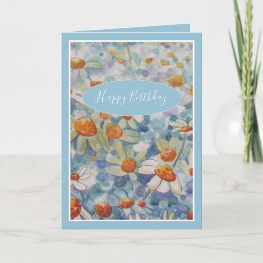 美しい花の誕生日グリーティングカード カード (正面)